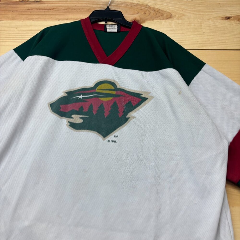 Minnesota Wild Jersey Mens XXL White Practice Jersey 1/2 Sleeve Logo Athletic - Picture 2 of 13